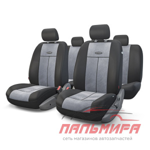 ЧЕХЛЫ AUTOPROFI TT 9 ПР. ПОЛИЭСТЕР/ВЕЛЮР 5 П/Г AIRBAG ЧЕРНЫЕ-Т.СЕРЫЕ TT-902V BK/D.GY