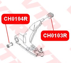 САЙЛЕНТБЛОК НИЖНЕГО РЫЧАГА ПЕРЕДНЕЙ ПОДВЕСКИ ЗАДНИЙ CH0103R