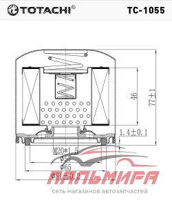 ФИЛЬТР МАСЛЯНЫЙ "TOTACHI" TC-1055 C-307 MD001445 MANN W 712/18 KIA Rio Hyundai Solaris