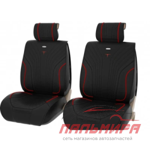 ЧЕХЛЫ НАКИДКИ 2D"PREMIUM" PSV MAGNET 2 FRONT (ЧЕРНЫЙ КАНТ/КРАСНЫЙ)