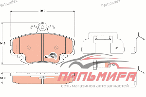 КОЛОДКИ ТОРМОЗНЫЕ ПЕРЕДНИЕ БЕЗ ДАТЧИКА RENAULT LOGAN 04-/SANDERO 08-/CLIO 91