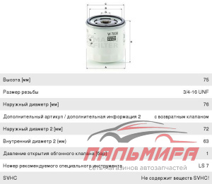 ФИЛЬТР МАСЛЯНЫЙ FORD FOCUS. C-MAX. MONDEO.FIESTA "MANN"