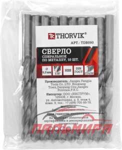 СВЕРЛО THORVIK ПО МЕТАЛЛУ HSS  9,0 ММ 