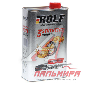 МАСЛО МОТОРНОЕ "ROLF 3-SYNTHETIC" 5W30 A3/B4 (1Л. СИН.)