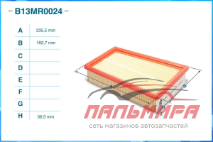 ФИЛЬТР ВОЗДУШНЫЙ NISSAN QASHQAI (+2) 1.6I 2.0I 02.07-> X-TRAIL CWORKS B13MR0024