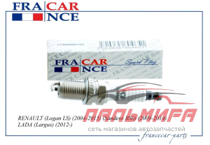 СВЕЧА ЗАЖИГАНИЯ 1 ЭЛЕКТРОД "FRANCECAR" LARGUS LOGAN 16 КЛ,