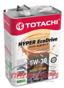 МАСЛО МОТОРНОЕ "TOTACHI HYPER ECODRIVE FULLY SYNTHETIC" 5W/30 SP/GF-6A (4Л. СИН.)