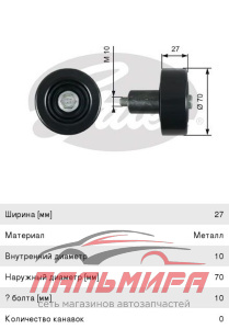 T39277 Направляющий ролик привода вспомогательных агрегатов DriveAlign® *GATES