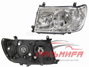(!!!) Фара TOYOTA LAND CRUISER 100 05-07 LHD цельная c корректором под ксенон