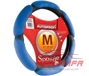 ОПЛЕТКА "AUTOPROFI" (M) АЛЬКАНТАРА (6 ПОДУШ.) ЧЕРН./СИН.