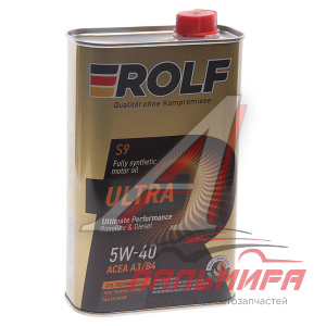 МАСЛО МОТОРНОЕ "ROLF ULTRA" 5W/40 A3/B4 SP (1Л. СИН.) металл