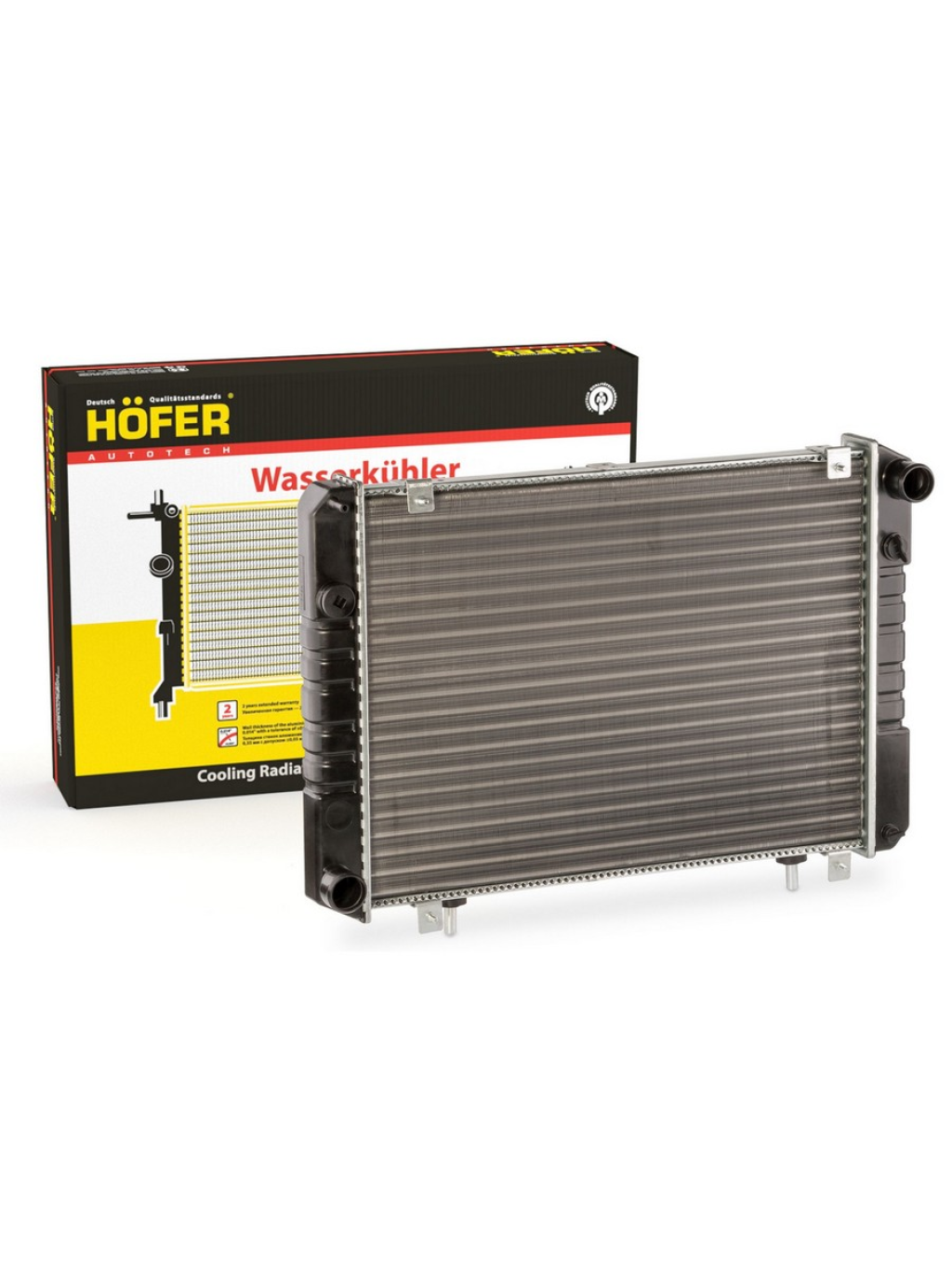 РАДИАТОР ОХЛАЖДЕНИЯ ГАЗ-3302, СОБОЛЬ (АЛЮМ.) 2-Х РЯД. Н/О "HOFER"
