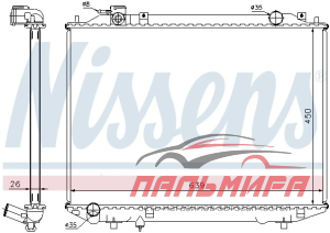 РАДИАТОР ДВИГАТЕЛЯ NISSENS 62246A