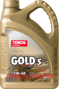 МАСЛО МОТОРНОЕ "TEBOIL" GOLD S 5W/40 SN/CF, A3/B4 (4Л, СИНТ)