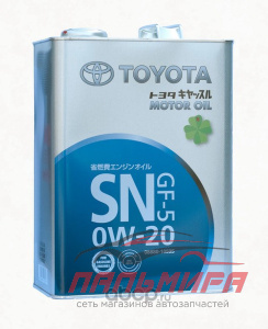 МАСЛО МОТОРНОЕ "TOYOTA SN" 0W/20 (4Л. П/СИН.)