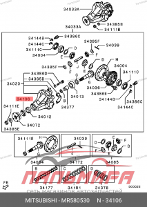 САЛЬНИК ДИФФЕРЕНЦИАЛА-FR V MITSUBISHI MR580530