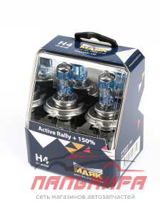 ЛАМПА H4 12V 55W "МАЯК" ACTIVE RALLY +150% (2 ШТ)
