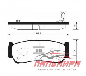 (!!!) КОЛОДКА ДИСКОВОГО ТОРМОЗА ЗАДНЕГО "SANGSIN"