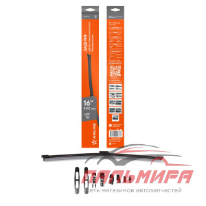 Щетка стеклоочистителя 400 мм, 16" задняя бескаркасная 8 адаптеров Airline AWB-R-400