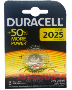 БАТАРЕЙКА "DURACELL" CR2025 (10) таблетка