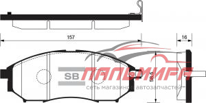 КОЛОДКИ ТОРМ. ПЕРЕДНИЕ NISSAN NAVARA SANGSIN SP1249