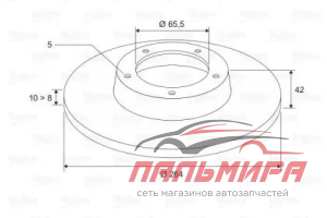 ДИСК ТОРМОЗНОЙ ЗАД ПРАВ/ЛЕВ VALEO