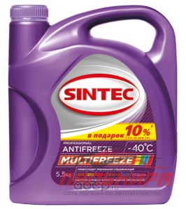 АНТИФРИЗ "SINTEC MULTI FREEZE ALL" (5.5 КГ) АКЦИЯ 10% ПОДАРОК