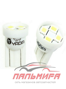 ЛАМПА СВЕТОДИОДНАЯ W5W 12V 0.36W "NORD YADA" (БЕЛЫЙ, 4SMD)