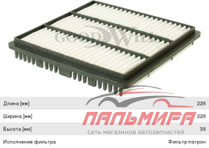 Фильтр воздушный MITSUBISHI (CA5506.7142.7605) (J1 325 020.026) (MA-4491) (AP172/2) (U675) (LX839)
