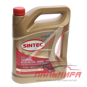 МАСЛО МОТОРНОЕ "SINTEC" EXTRALIFE 7000 5W40 A3/B4 SN/CF (4Л СИНТ.)