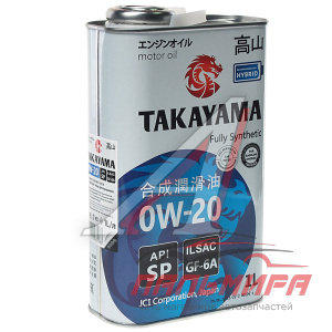 МАСЛО МОТОРНОЕ "TAKAYAMA" 0W20 GF-6A/ SP (1Л. СИН.)