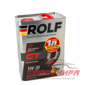 МАСЛО МОТОРНОЕ "ROLF GT" 5W/30 A3/B4 (4Л. СИН.) АКЦИЯ 1Л БЕСПЛАТНО