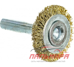 ЩЕТКА ДЛЯ ДРЕЛИ "MATRIX" 30 ММ (ПЛОСКАЯ СО ШПИЛЬКОЙ, ЛАТУНЬ ВИТАЯ ПРОВОЛОКА)