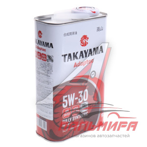 МАСЛО МОТОРНОЕ "TAKAYAMA" ADAPTEC 5W/30 A5/B5 SP/CF (1Л. СИН.) МЕТАЛЛ.