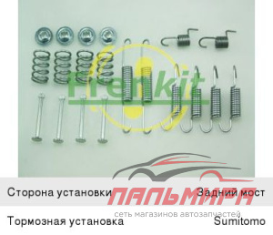 Установочный комплект барабанных тормозных колодок | зад 950025 Frenkit