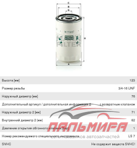 /// ФИЛЬТР МАСЛЯНЫЙ FORD ESCORT/FEISTA/FOCUS/KA/MONDEO/TRANSIT/VW T2 1.3-3.7 90- "MANN"