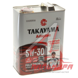 МАСЛО МОТОРНОЕ "TAKAYAMA" ADAPTEC 5W/30 A5/B5 SP/CF (4Л. СИН.) МЕТАЛЛ.