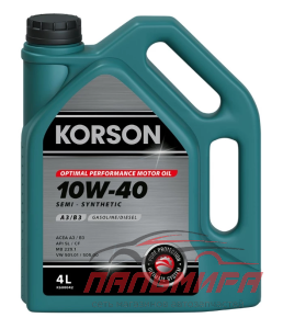 МАСЛО МОТОРНОЕ "KORSON" 10W/40 A3/B3  (4Л. П/СИН.)