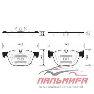 SP2172 Колодки тормозные дисковые передние Серия:HI-Q BMW X6 (F16, F86), BMW X6 (E71, E72), BMW X5 (