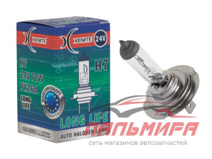ЛАМПА H7 24 В LONG LIFE ГАЛОГЕННАЯ "XENITE"