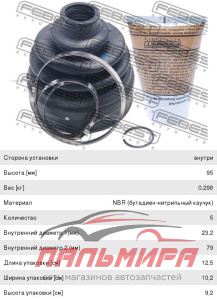 ПЫЛЬНИК ШРУС ВНУТРЕННИЙ КОМПЛЕКТ 79X95X24