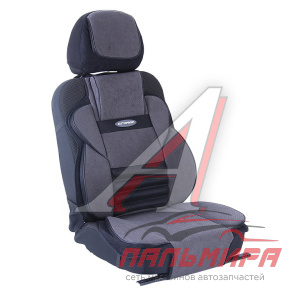 НАКИДКА НА СИДЕНЬЕ "AUTOPROFI MUTTLI  COMFORT" ОРТОП. ВЕЛЮР ЧЕРНАЯ-Т.СЕРЫЙ