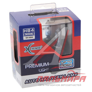 ЛАМПА ГАЛОГЕНОВАЯ HB4 P22D PREMIUM ЯРКОСТЬ+100% 12V 55W (БЛИСТЕР 2 ШТ)