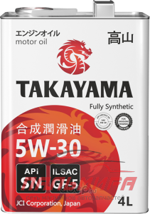 МАСЛО МОТОРНОЕ "TAKAYAMA" 5W/30 SN GF-5 (4Л. СИН.)