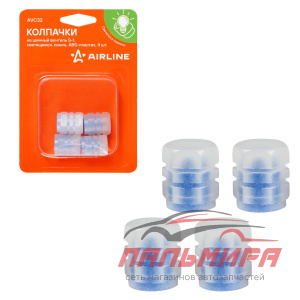 КОЛПАЧОК КАМЕРЫ S-1 (СВЕТЯЩИЕСЯ, СИНИЕ, ABS-ПЛАСТИК) 4 ШТ.