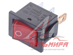 ВЫКЛЮЧАТЕЛЬ КЛАВИШНЫЙ 12V 15A (3С) ON-OFF КРАСНЫЙ С ПОДСВЕТКОЙ MINI "REXANT"