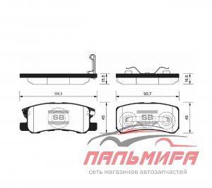 Колодки тормозные MITSUBISHI PAJERO/OUTLANDER 06- задн.