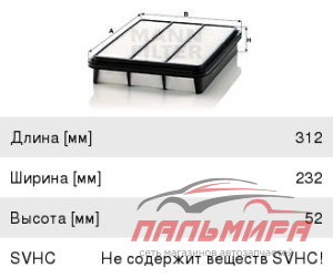 Фильтр воздушный  C32005