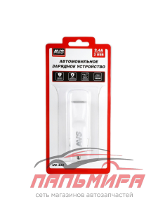 УСТРОЙСТВО ЗАРЯДНОЕ  "AVS 2 ПОРТА USB" UC-433 (2,4А)