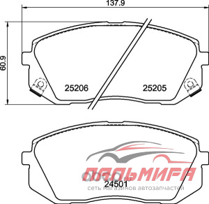 КОЛОДКИ ТОРМОЗНЫЕ ПЕРЕДНИЕ NISSHINBO NP6145